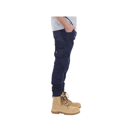 Tradie Mens Skinny Cuff 102 Pants - Navy - 380mm x 730mm - Comfort & Durability – view 2 - Auzzistore
