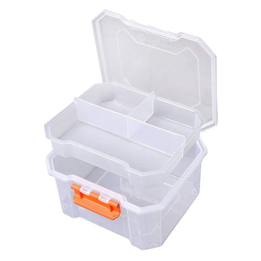 Tactix 4 Compartments Deep Storage Box 180mm x 166mm x 102mm - Durable Modular Design – view 2 - Auzzistore