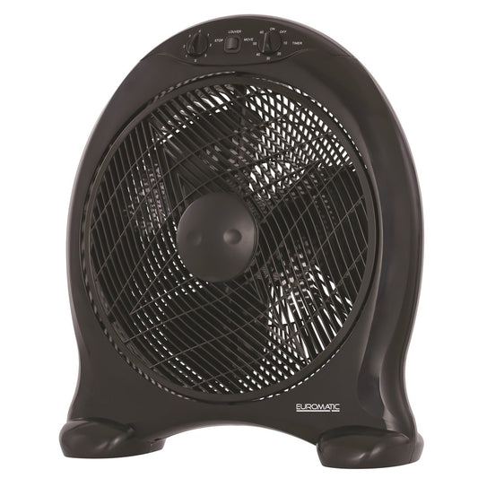 Euromatic Box Fan - 40cm - Black - 3 Speed Settings - Auzzistore