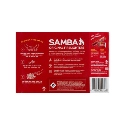 Samba Original Firelighters - 36 Pack - Easy To Light - Long Burn Time