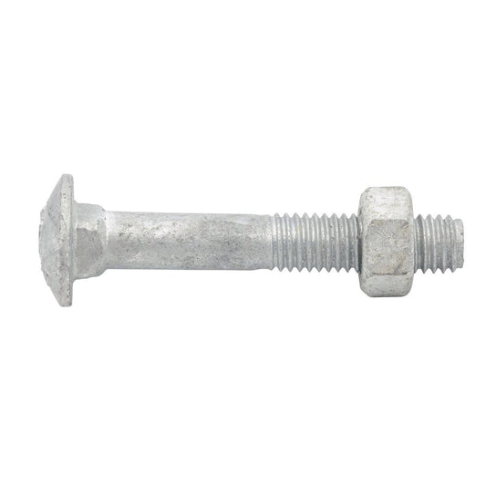 Zenith M8 x 50mm Hot Dipped Galvanised Cup Head Bolt and Nut Each - Auzzistore