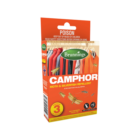 Brunnings Camphor Moth & Silverfish Repellent 3 Pack - 85mm x 115mm - Indoor Use - Auzzistore