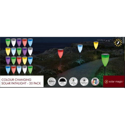 Solar Magic Colour Led Path Light - 20 Pack - Plastic - Solar Powered – view 2