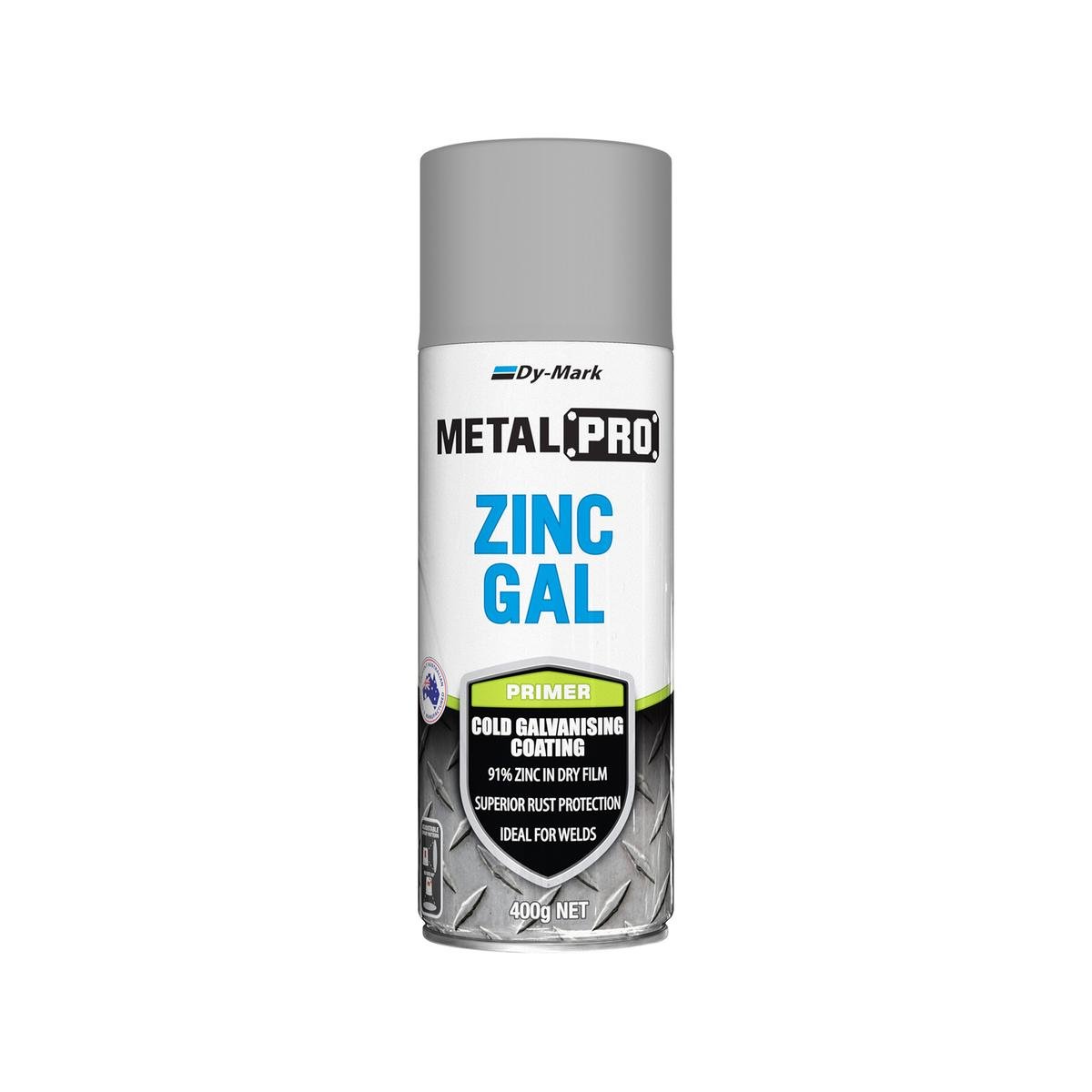 Dy-Mark Zinc Gal 400g Metal Primer Zinc Rich Grey Superior Protection