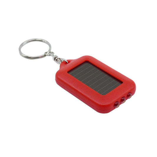 Key Essentials Solar Operated Key Ring - 1 Pack - 10.39mm x 58.75mm - Assorted Colours - LCD Display - Built-in Flashlight