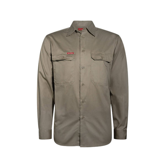 Hard Yakka Khaki Core Lightweight Vented Long Sleeve Shirt L - Breathable Cotton - 2 Chest Pockets – view 2