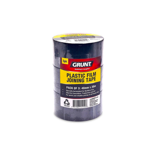 Grunt Builders Film Tape - 48mm x 30m - Quick Joining - 3 Pack - Auzzistore