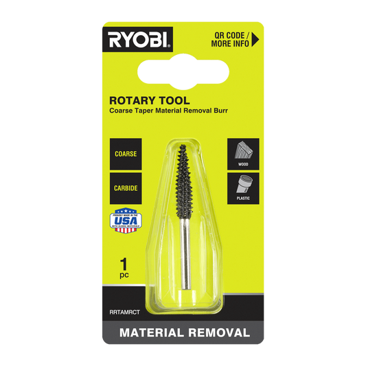 Ryobi Rotary Coarse Taper Burr - 51mm x 21mm x 101mm - Material Removal Tool - Auzzistore