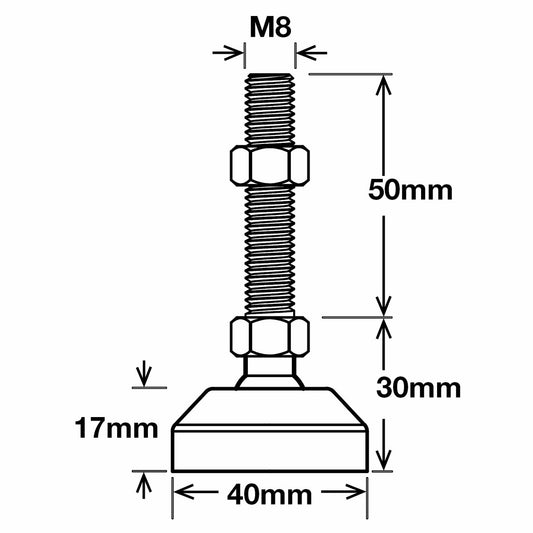 Richmond Ball Jointed Levelling Foot 40mm Zinc Plated 2 Pack – view 2 - Auzzistore