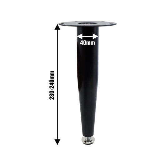 Adoored 230mm Black Tapered Metal Legs - Steel - Easy Installation - Durable – view 2 - Auzzistore