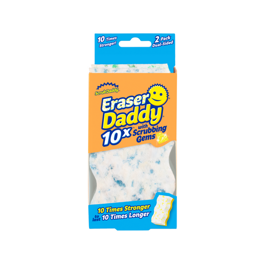 Scrub Daddy Eraser Daddy 2 Pack - 10x Eraser Side - Tri-Composite Material - 70mm x 160mm x 50mm