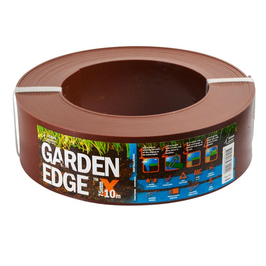 Icon Plastics Garden Edge - 75mm x 10m - Recycled Plastic - Jarrah - Auzzistore