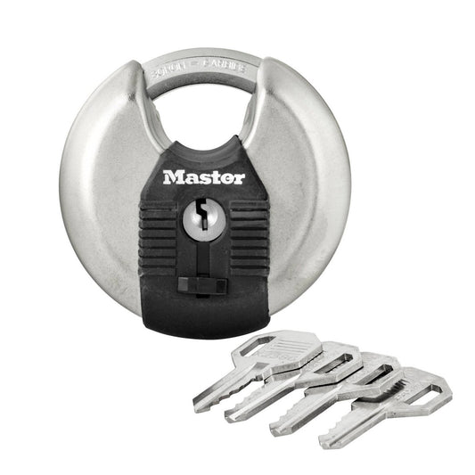 Master Lock 70mm Excell Disc Padlock - Stainless Steel - High Security - Auzzistore