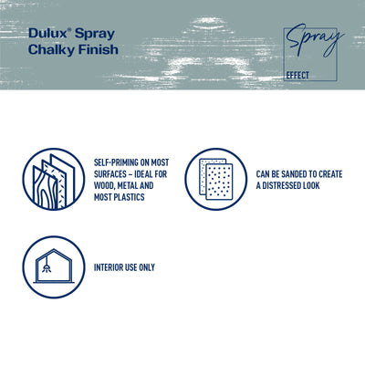 Dulux 340g Chalky Classic Spray Paint - Duck Egg Blue - Fast Drying - 0.34L
