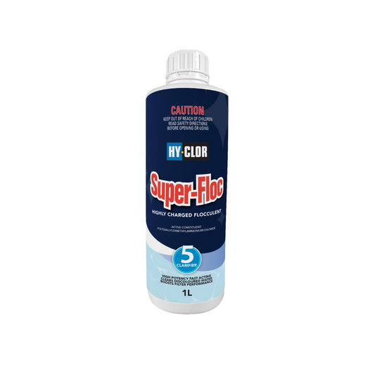 Hy-Clor Super Floc 1L Liquid Polymer Blend Fast Acting Clarifier - Auzzistore