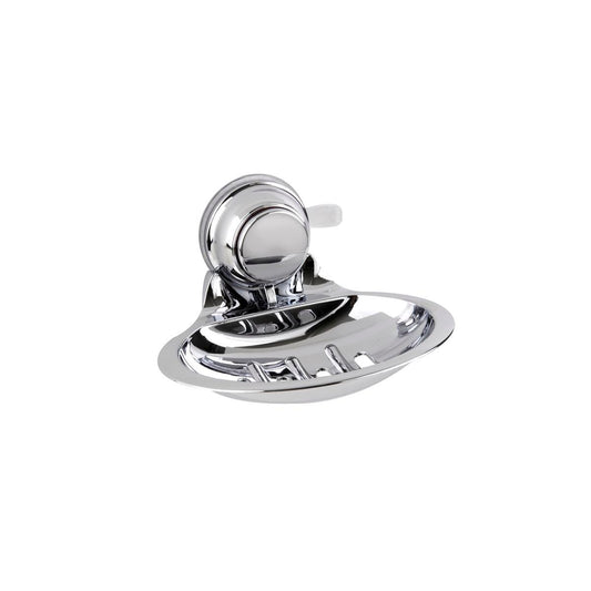 Naleon Chrome Super Suction Soap Dish - 85mm x 140mm x 110mm - 3kg Hold