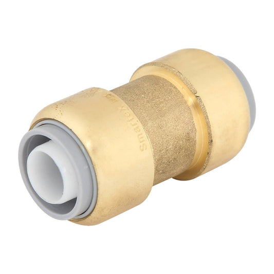Smartex Pex 20mm Straight Coupling - Lead Free Brass - Push-Fit Fitting - Auzzistore
