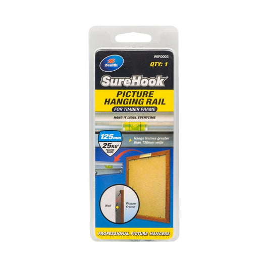 Zenith Picture Hanging Rail - 125mm - Aluminium - 25kg Capacity
