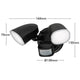 Arlec DIY Twinhead LED Security Sensor Floodlight - 160mm x 150mm - Black - Weather Resistant