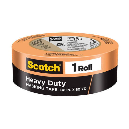 Scotch 2020 Masking Tape Heavy Duty 36mm - Orange - 36mm x 55m - Clean Removal