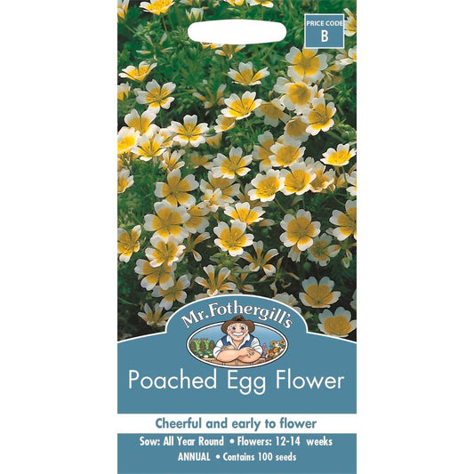 Mr Fothergill Poached Egg Flower Seeds - 75mm - Hardy - Easy To Grow - Auzzistore