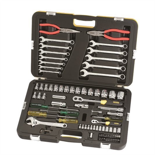 Stanley 87 Piece Metric Tool Kit - Steel/Aluminium - Silver Metallic