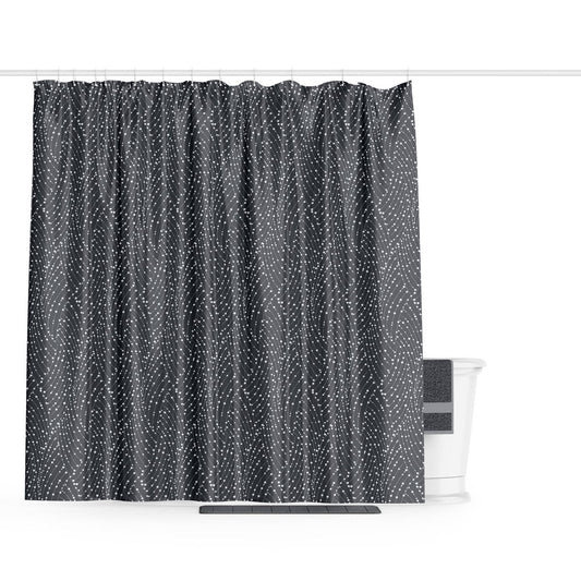 Barelli Polyester Shower Curtain Long Drop 210x180cm - Midnight Mist - Water-Resistant – view 2