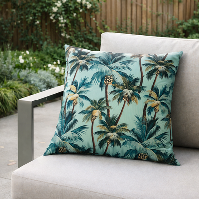Mojo Cushion Cover - 60cm - Polyester - L.A. Palm Blue Design