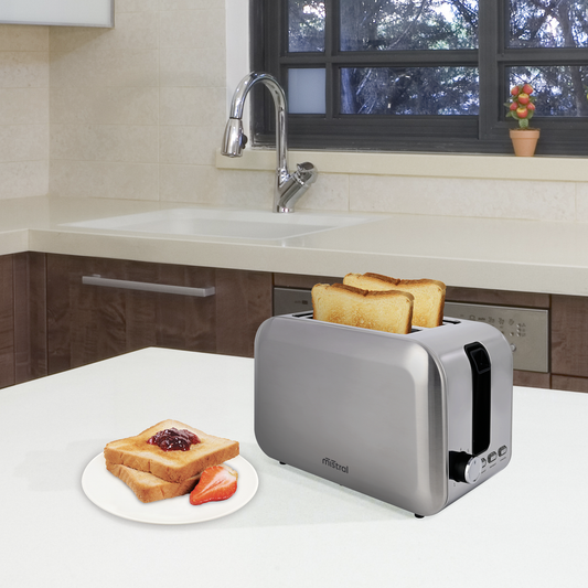 Mistral 2 Slice Toaster BT337 - Stainless Steel - 288mm x 178mm x 158mm - Adjustable Browning Control - Easy Clean – view 2 - Auzzistore