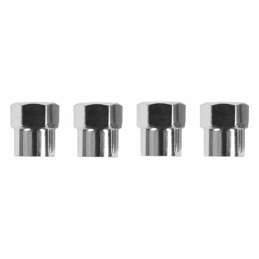Trojan Valve Caps - 4 Pack - Chrome - Hexagonal Profile – view 2