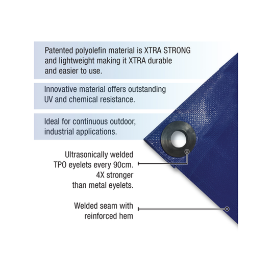 Polytuf Xtreme Tarpaulin 6.1m x 9.1m Polyolefin Water Resistant – view 2