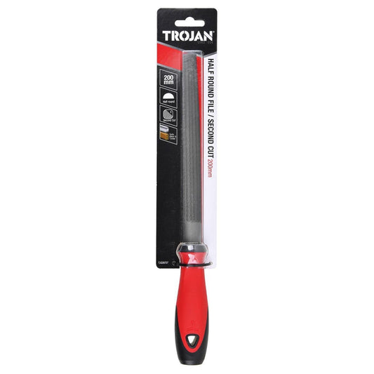 Trojan 200mm Second Cut Half Round File - Versatile Shaping Tool - Auzzistore