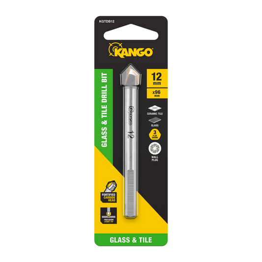 Kango 12mm Glass and Tile Drill Bit - Carbide Head - Precision Start Tip - Auzzistore