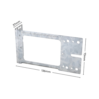 DETA Mounted Stud Bracket - Galvanised Steel - 136mm x 73mm - Strong