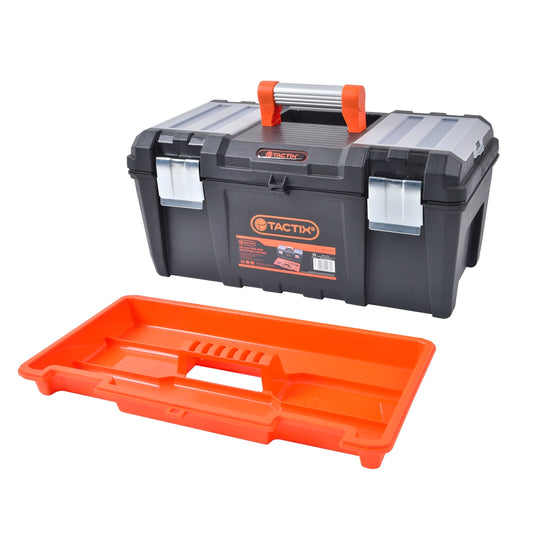 Tactix 535mm Tool Box - Aluminium Handle - Steel Latches - Durable