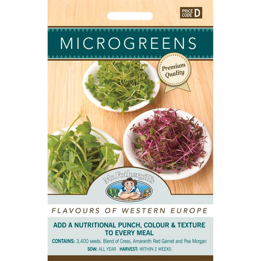 Mr Fothergill Microgreens Flavours of West Europe Seeds 2 Weeks Growth - Auzzistore