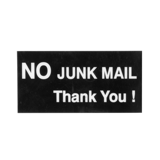 Sandleford No Junk Mail Thank You Adhesive Sign - 100 x 50mm - White - Auzzistore