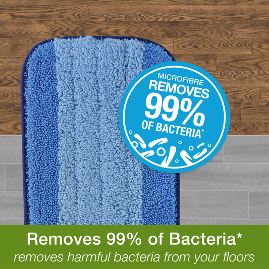 Bona Microfiber Cleaning Pad - 1 Piece - 255mm - Dark Blue & Light Blue - Dual-Zone Design - Washable & Reusable – view 2