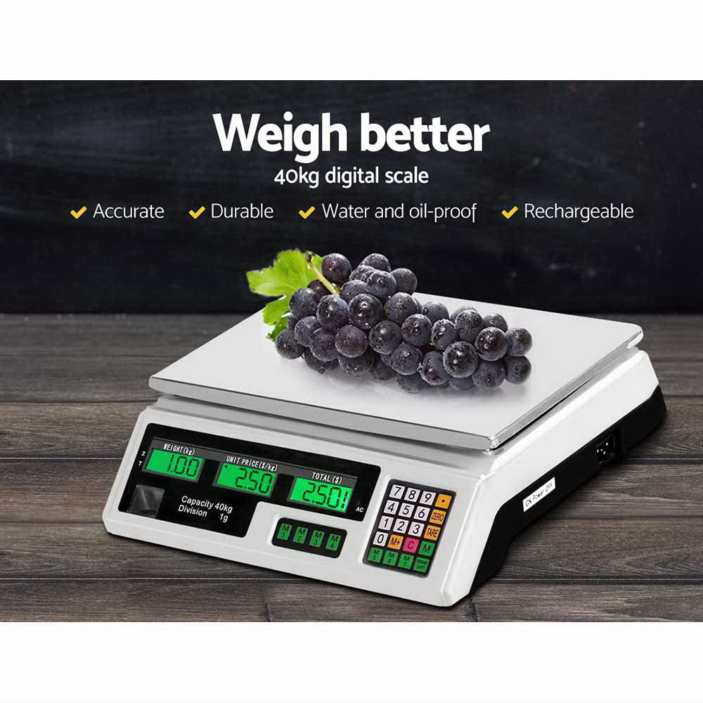 eMAJIN 40KG Digital Kitchen Scale Electronic Weighing Shop Market LCD | Auzzi Store