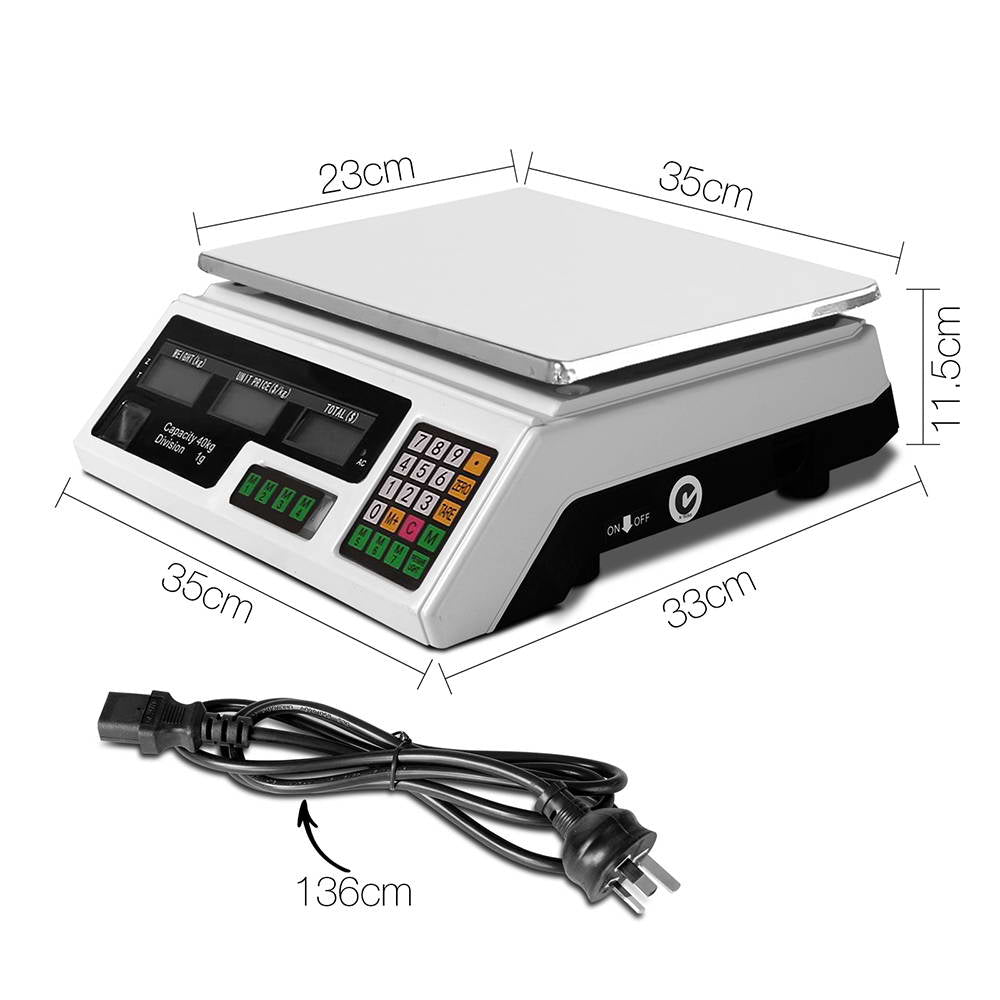 eMAJIN 40KG Digital Kitchen Scale Electronic Weighing Shop Market LCD | Auzzi Store