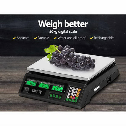 eMAJIN Scales Digital Kitchen 40KG Weighing Scales Shop Market LCD | Auzzi Store