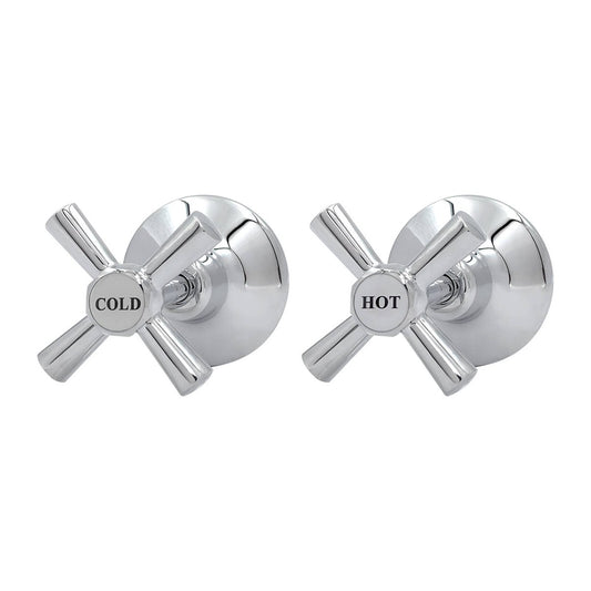 Shaw Mason Chrome 1/2 Turn Easy Clean Wall Top Assembly Pair - 67mm x 117mm - Durable - Auzzistore