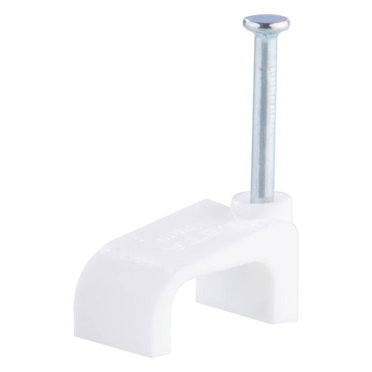 Deta 13mm White Flat Cable Clips 20 Pack - 2.5mm² TPS Cable