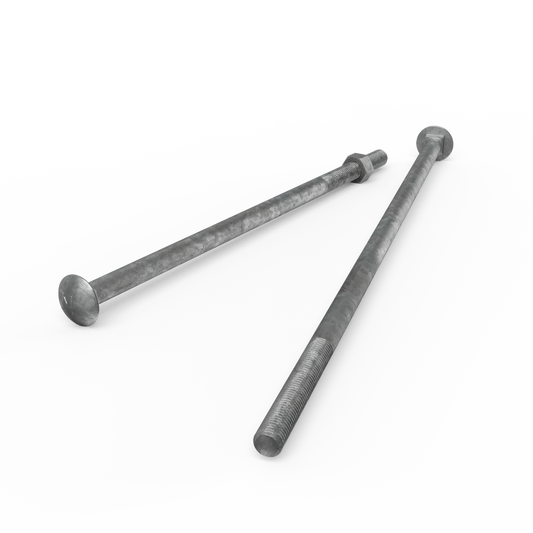 Zenith M12 x 400mm Hot Dip Galvanised Cup Head Bolts Nuts Each - Auzzistore