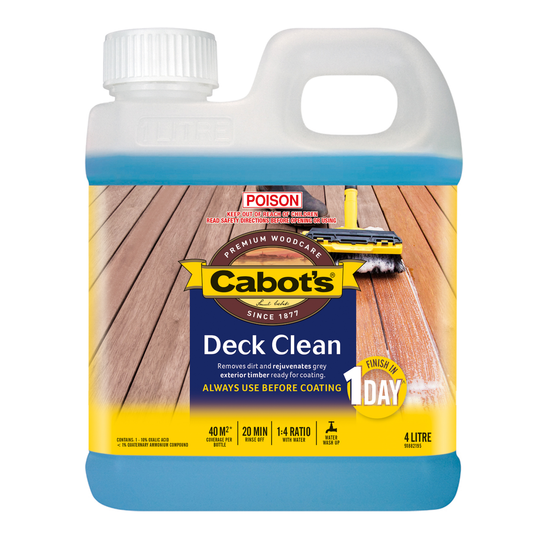 Cabot Deck Clean - 4L - Oxalic Based - UV Resistant