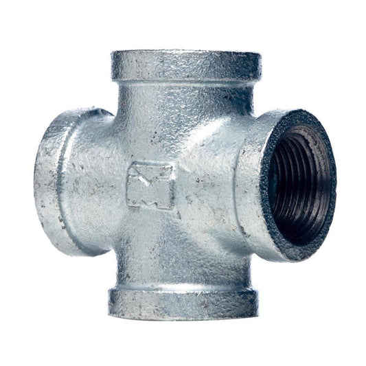 Brasshards Cross - 15mm - Galvanised Malleable Iron - Heavy Duty - Auzzistore