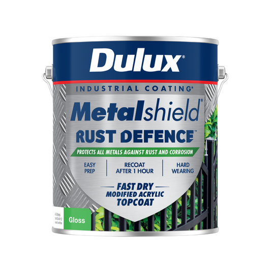 Dulux Metalshield Rust Defence - 4L - White Gloss - Fast-Drying Protection - Auzzistore