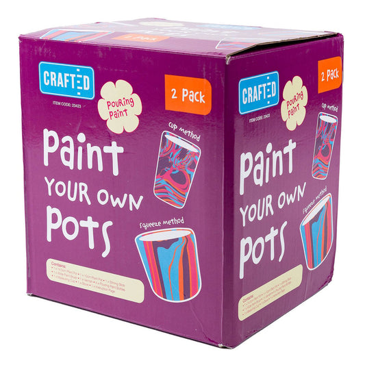 Crafted Paint Your Own Pot 2 Pack - 15cm Daisy Hiking Trail Kit