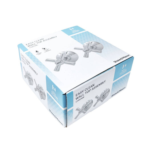Shaw Mason Chrome 1/2 Turn Easy Clean Wall Top Assembly Pair - 67mm x 117mm - Durable – view 2 - Auzzistore