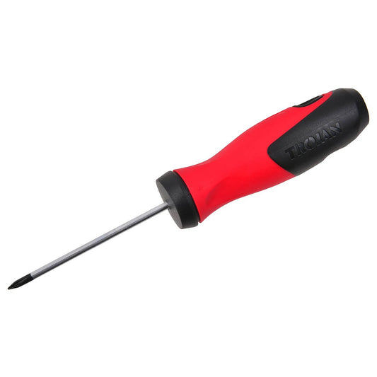 Trojan 75mm No 0 Phillips Screwdriver - Magnetic Tip - Chrome Vanadium Steel - Ergonomic Handle – view 2